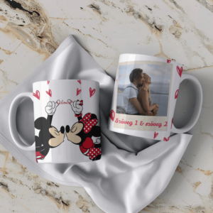 Mickey egeres szerelmes bögre egyedi fotóval